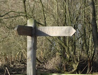 Footpath finger signpost