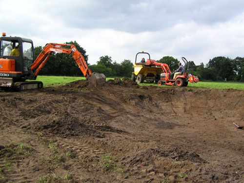 Re-excavation of the field pond, 2007